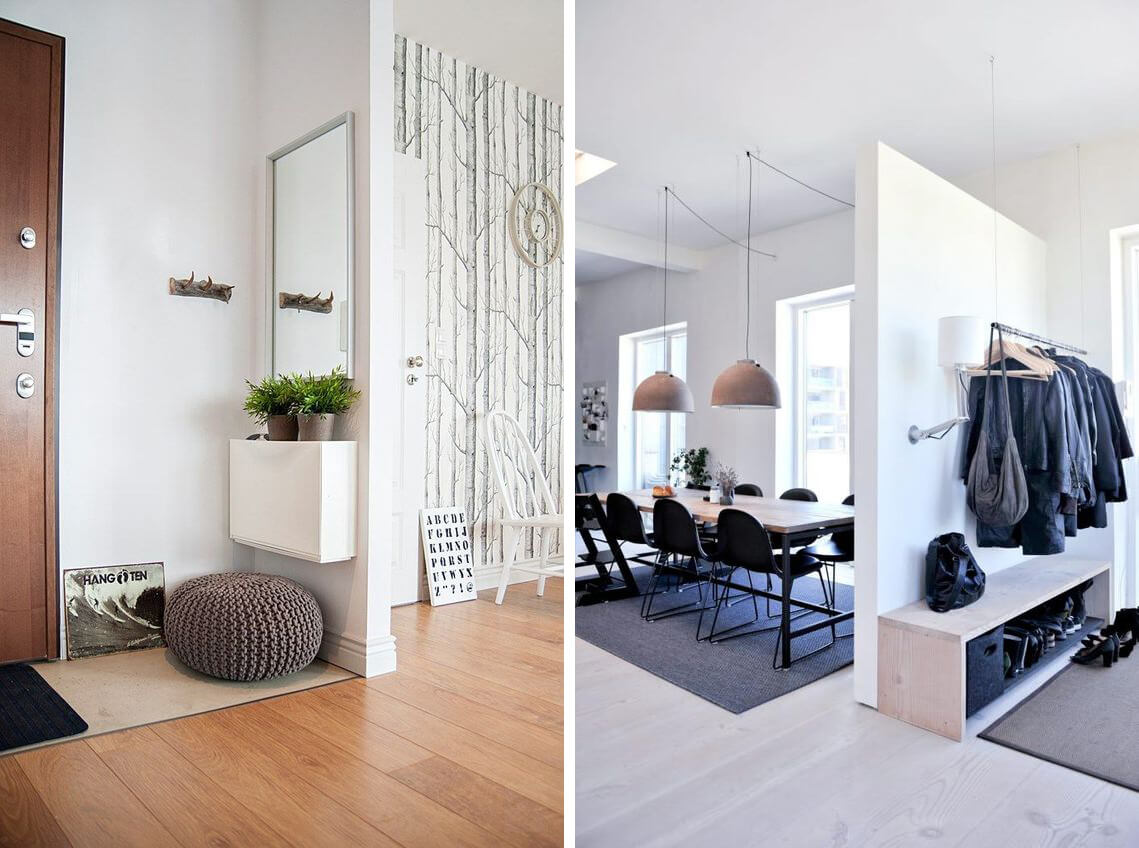 Petit espace et entrée fonctionnelle bien aménagée