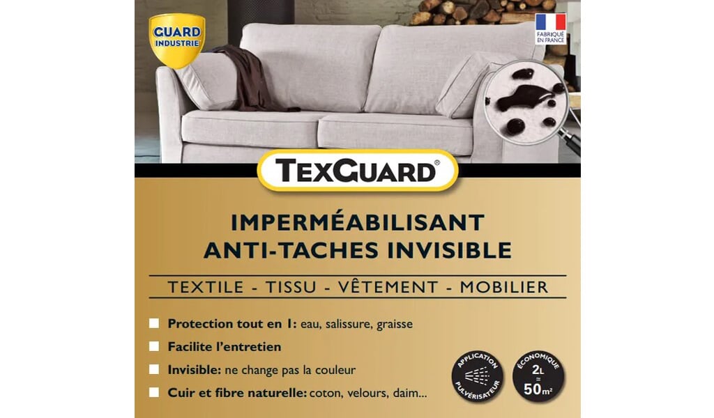 Traitement déperlant et anti tache Texguard Traitement anti taches Texguard