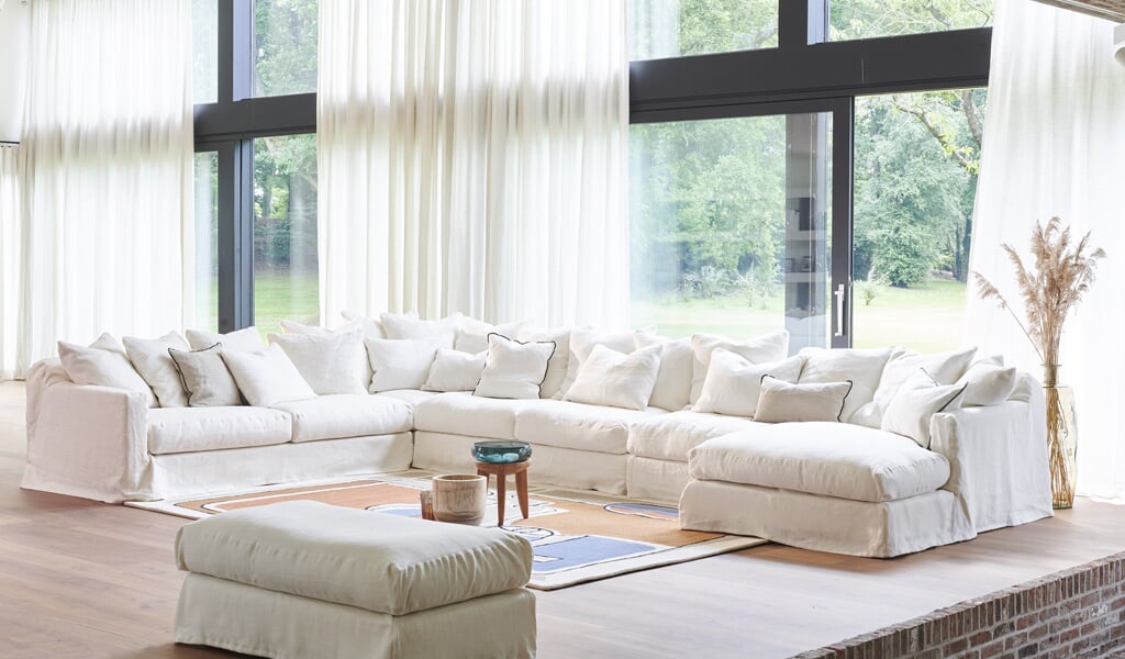 Grand canapé modulable en lin Biarritz marque Home Spirit Canapé modulable en lin