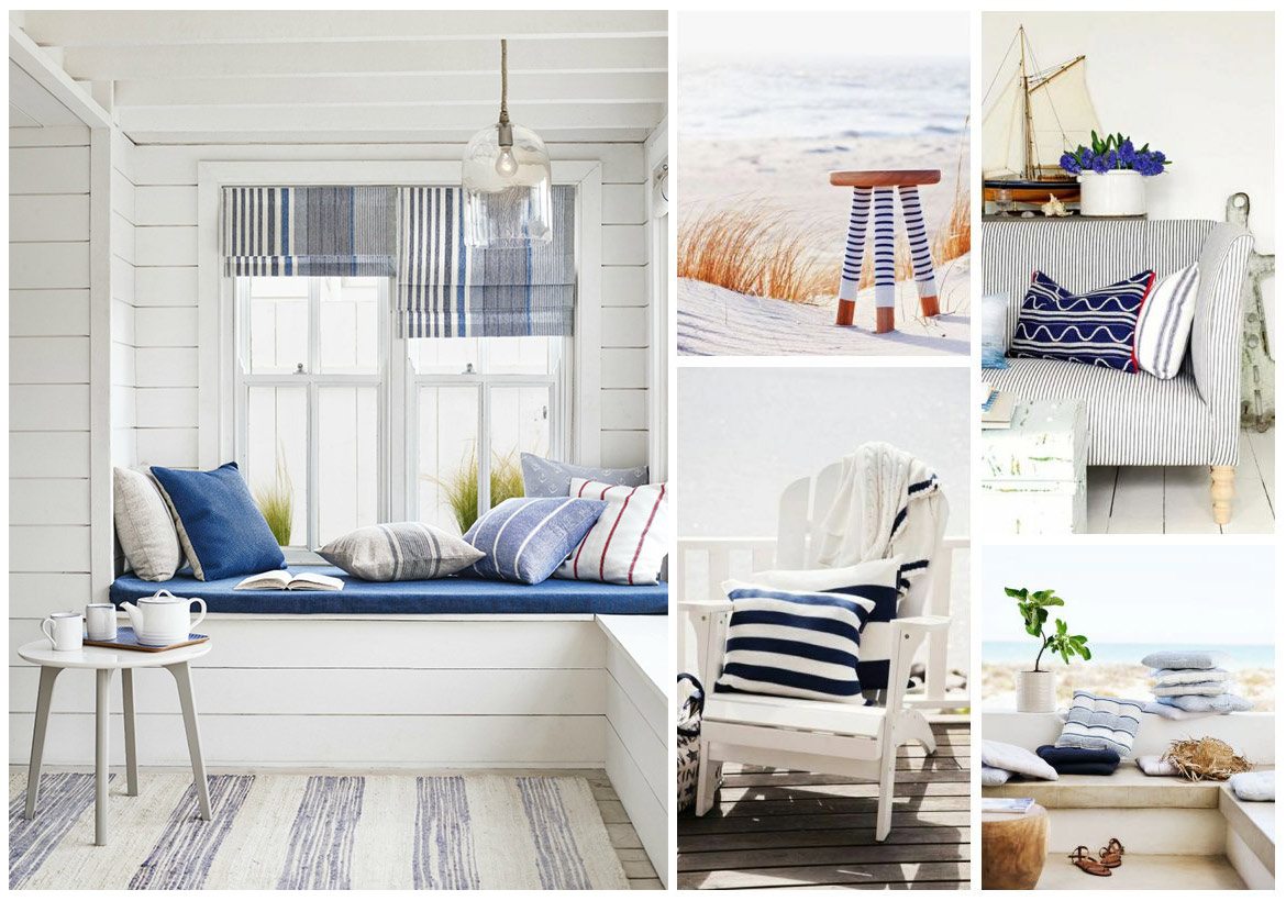 Blanc et bleu : décoration maritime classique tendance plage