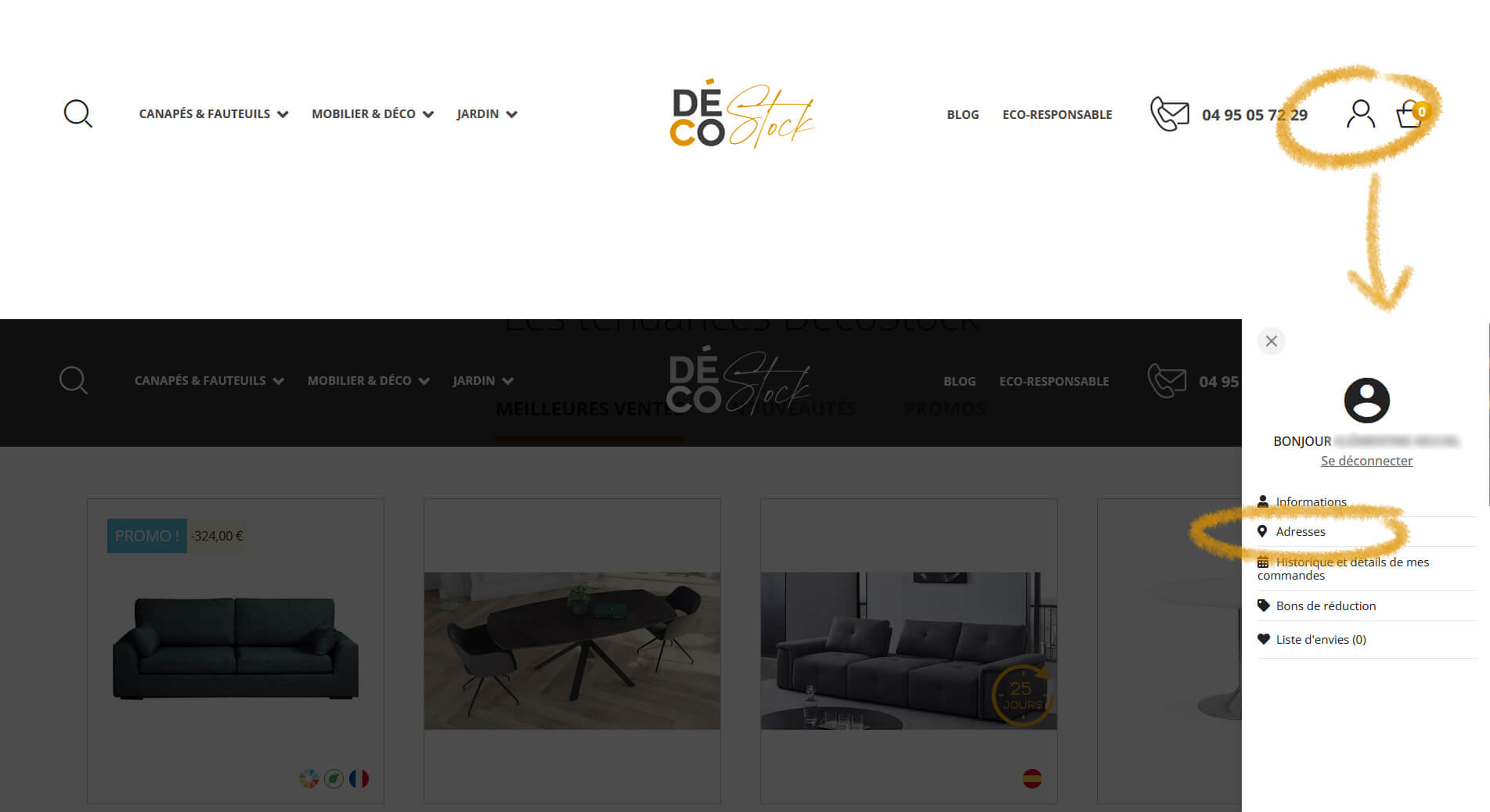 Modifier mon adresse