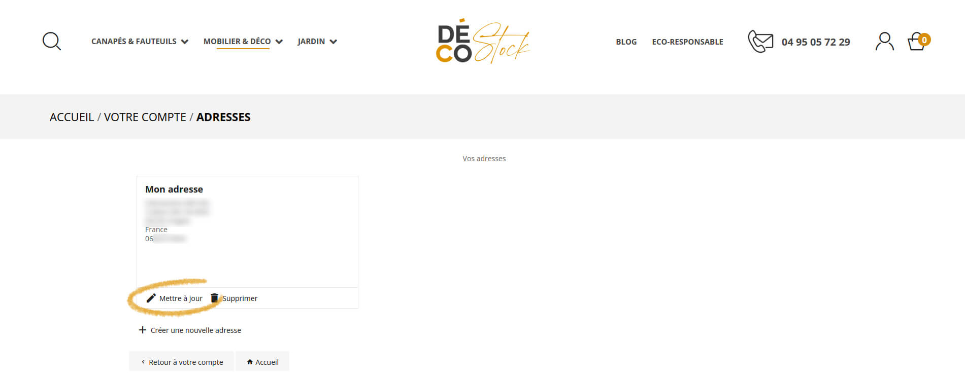 Modifier mes coordonnées