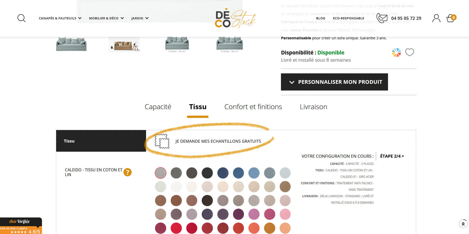 Demandez des échantillons de tissus gratuits