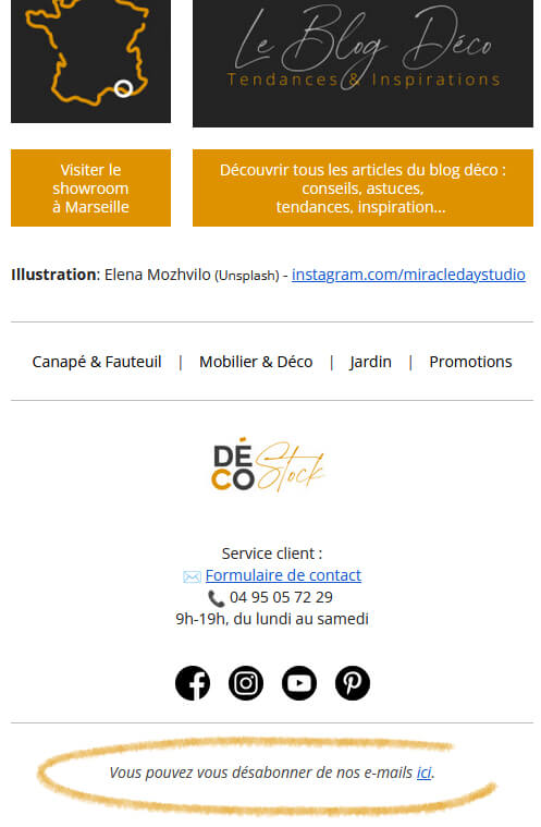 Se désabonner de la newsletter