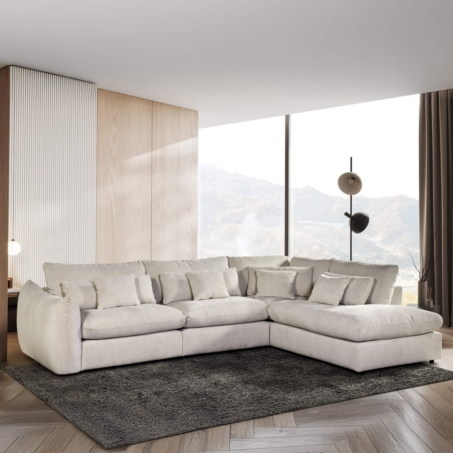 Canapé d'angle Gannon moelleux Homayana