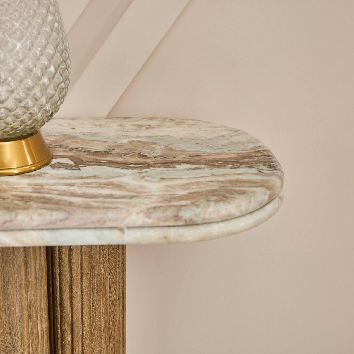 Console Buren en bois et marbre