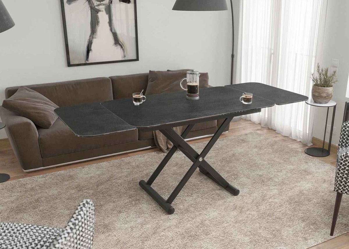 Table basse relevable et extensible 2 en 1 salon et repas Enora Akante