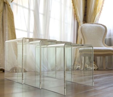 Tables basses gigognes en verre Table Concept