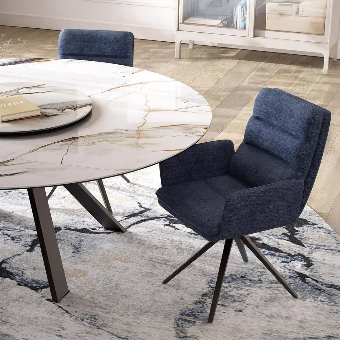 ChaiseHelsinki Twill avec table Lazy Susan Akante