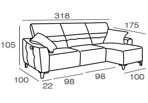 3,5 Places + méridienne