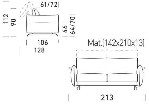 3 Places - couchage 140