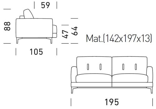 3 Places - couchage 140