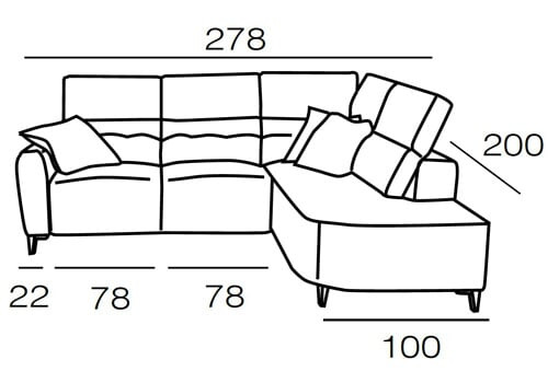 2,5 Places (2 assises) + méridienne