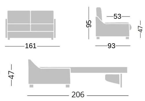 3 Places - Couchage 140