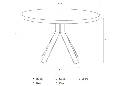 Table pour 6 personnes - Ø130 cm