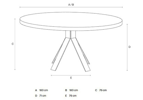 Table pour 8/10 personnes - Ø160 cm