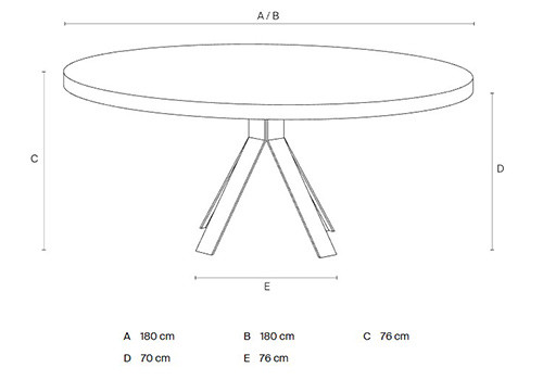 Table pour 10/12 personnes - Ø180 cm