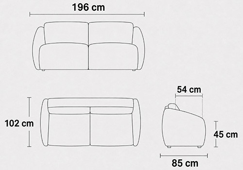 Canapé 3 places - couchage 140