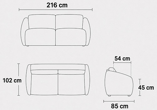 Canapé 3 places maxi - couchage 160