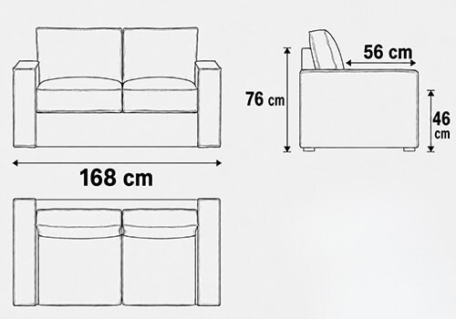 Canapé 2 places - couchage 100