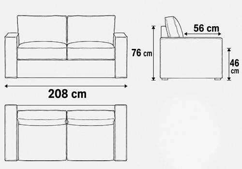 Canapé 3 places - couchage 140