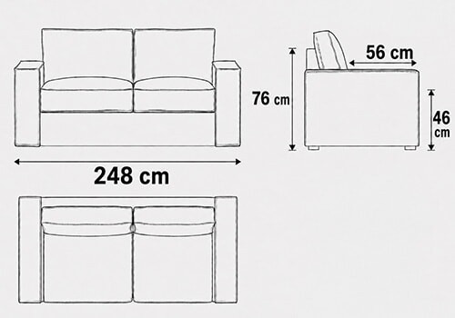 Canapé 4 places - couchage 180