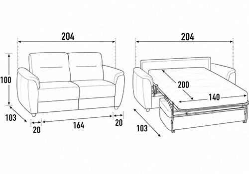 3 Places - Couchage 140