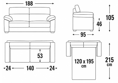 2 Places -  Couchage 120