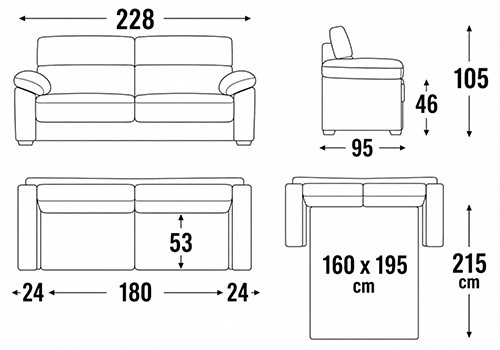 Maxi 3/4 Places - Couchage 160