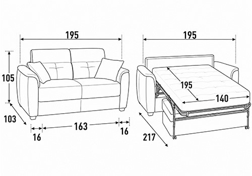 3 Places - Couchage 140