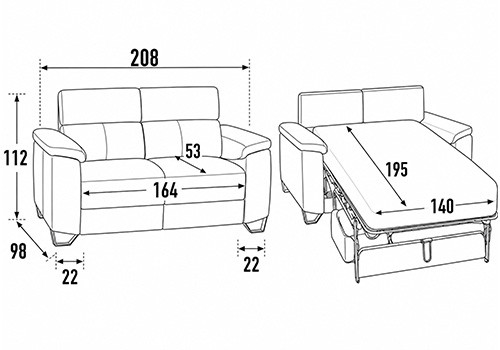 3 Places - Couchage 140