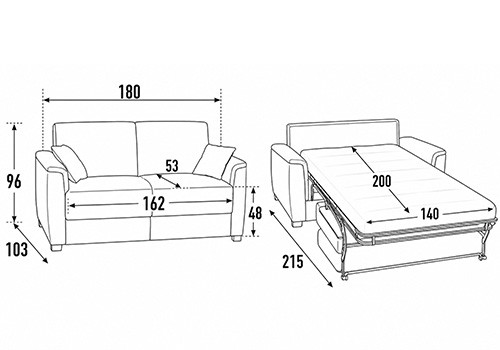3 Places - Couchage 140