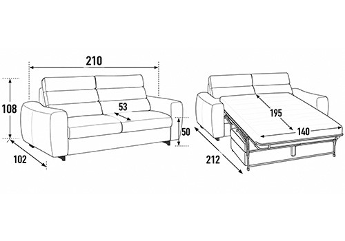 3 Places - Couchage 140
