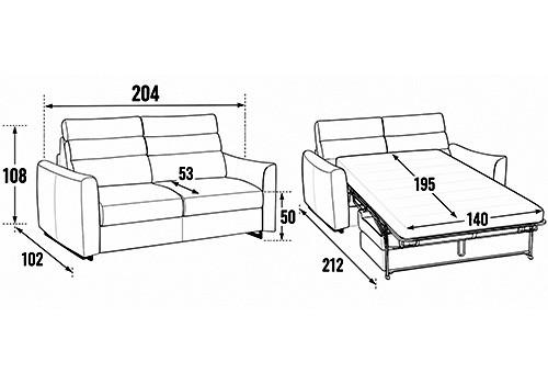 3 Places - Couchage 140