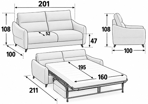 Maxi 3/4 Places - Couchage 160