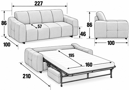 Maxi 3/4 Places - Couchage 160