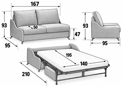3 Places - Couchage 140