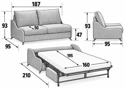 Maxi 3 Places - Couchage 160