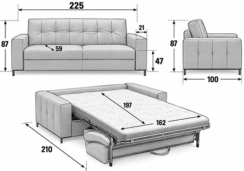 3,5 Places - Couchage 160