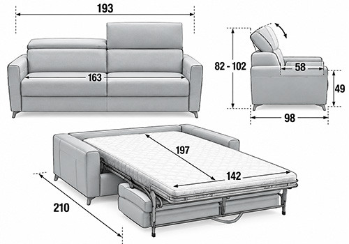 3 Places - Couchage 140