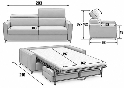3,5 Places - Couchage 160