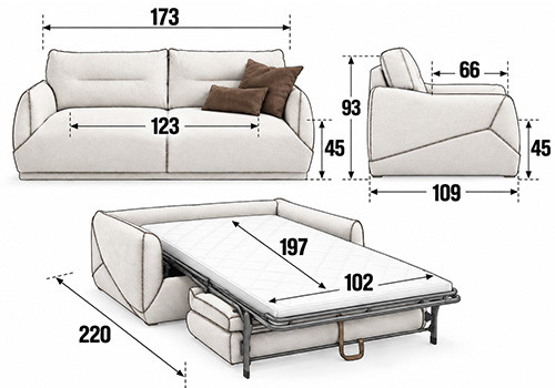 Canapé 2 Places - Couchage 100