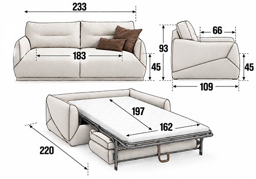 Canapé maxi 3/4 Places - Couchage 160