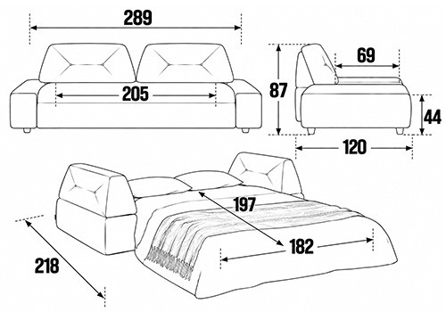 Canapé 4 Places - Couchage 180