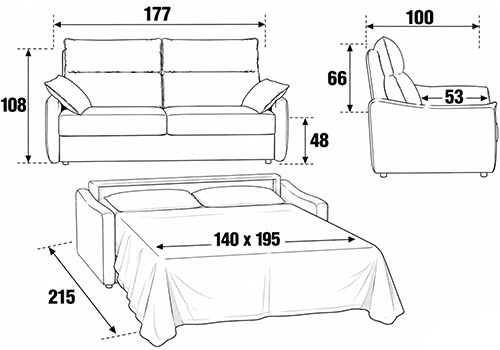 3 Places - Couchage 140