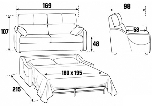 Maxi 3 Places - Couchage 160