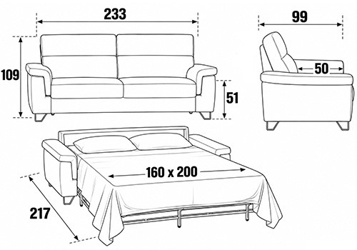 Maxi 3 Places - Couchage 160