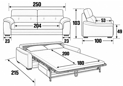 Canapé King size 4 Places - Couchage 180