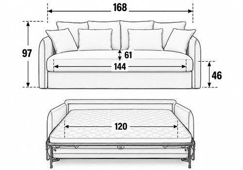 Canapé 2 Places - Couchage 120