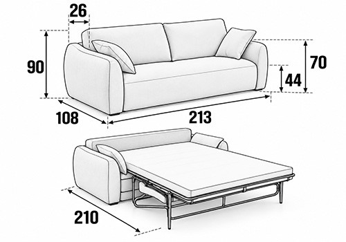 3 Places - Couchage 140